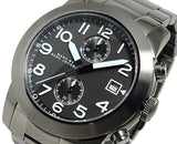 Marc Jacobs Larry Chronograph Black Dial Gunmetal Ion Plated Stainless Steel Strap Watch for Men - MBM5031