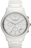 Emporio Armani Ceramica Chronograph White Dial White Strap Watch For Men - AR1453