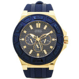 Guess Force Blue & Rose Gold Dial Blue Silicone Strap Watch For Men - W0674G2