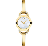 Movado Rondiro Mother of Pearl Dial Gold Steel Strap Watch For Women - 0606889
