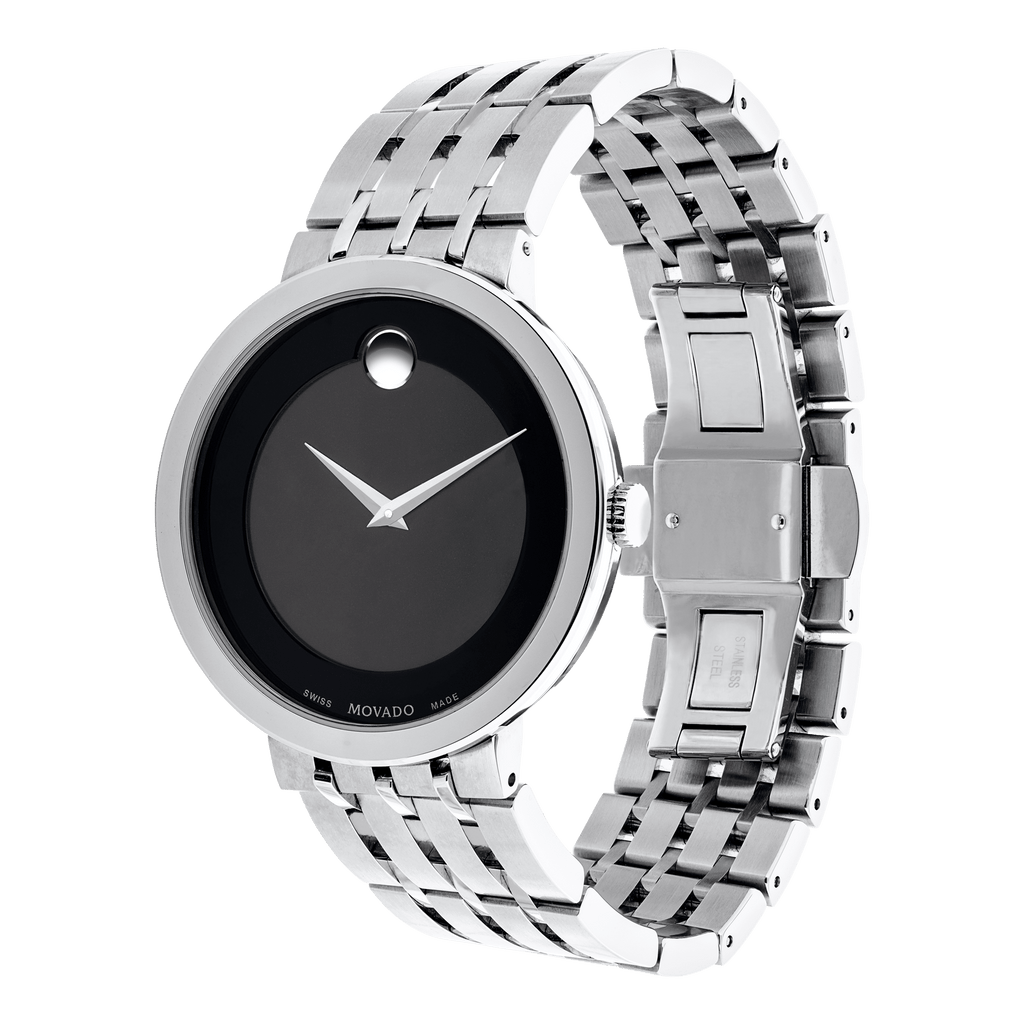 Movado Esperanza 39mm Black Dial Silver Steel Strap Watch For Men Watch for Men