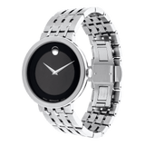 Movado Esperanza 39mm Black Dial Silver Steel Strap Watch For Men - 0607057