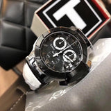 Tissot T Race Chronograph Black Dial White Rubber Strap Watch for Men - T048.417.27.057.05