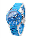 Marc Jacobs Rock Chronograph Blue Dial Blue Silicone Steel Strap Watch for Women - MBM2575