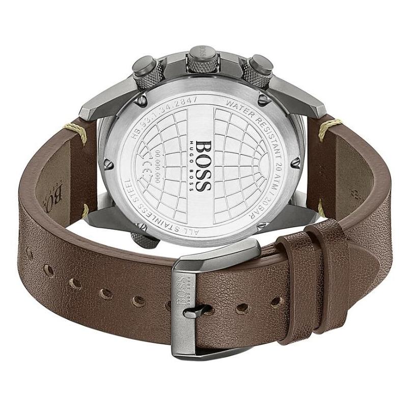 Hugo Boss Nomad Blue Dial Brown Leather Strap Watch for Men - 1513773