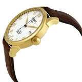 Tissot T Classic Le Locle Automatic Gold Dial Maroon Leather Strap Watch For Men - T41.5.413.73