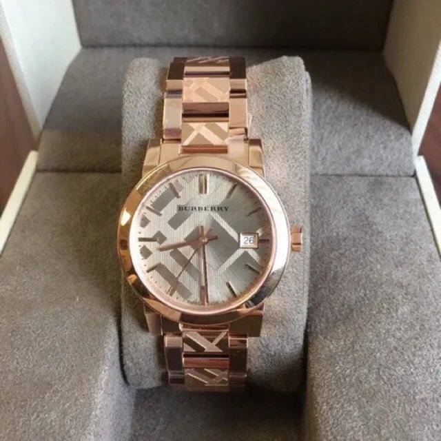 Burberry The City Rose Gold Dial Rose Gold Stainless Steel Strap