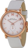 Marc Jacobs Baker White Dial White Leather Strap Watch for Women - MBM1283