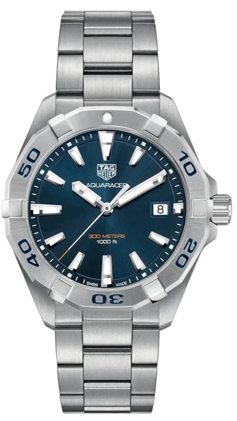 Tag Heuer Aquaracer Silver Stainless Steel Blue Dial Silver Steel