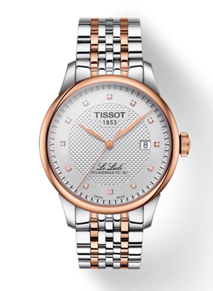 Tissot Le Locle Powermatic 80 Diamonds Silver Dial Two Tone Steel Strap Watch For Men - T006.407.22.036.01