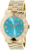 Marc Jacobs Amy Turquoise Dial Gold Stainless Steel Strap Watch for Women - MBM3220