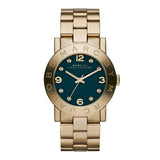 Marc Jacobs Amy Green Dial Gold Stainless Steel Strap Watch for Women - MBM8619