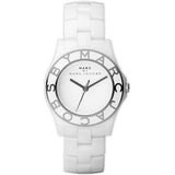 Marc Jacobs Marc White Dial Ceramic Strap Watch for Women - MBM9500