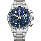 Citizen Eco Drive Chronograph Blue Dial Silver Stainless Steel Watch For Men - CA0690-88L