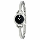 Movado Rondiro 22mm Black Dial Silver Steel Strap Watch For Women - 0606796