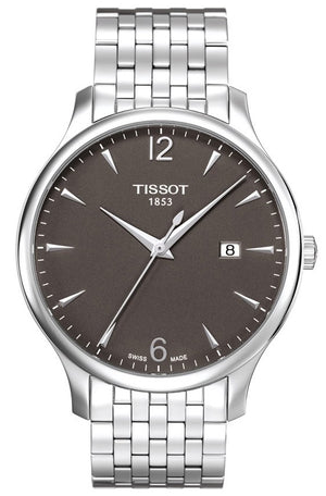 Tissot T Classic Tradition Grey Dial Silver Steel Strap Watch For Men - T063.610.11.067.00