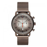 Emporio Armani Aviator Chronograph Grey Dial Brown Mesh Bracelet Watch For Men - AR11169