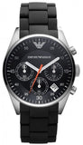 Emporio Armani Sportivo Chronograph Black Dial Black Strap Watch For Men - AR5858