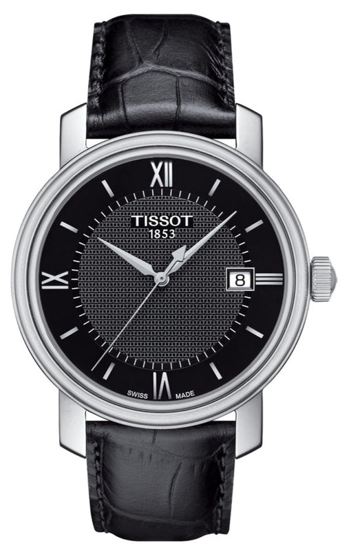Tissot T Classic Bridgeport Black Dial Black Leather Strap Watch For Women - T097.010.16.058.00