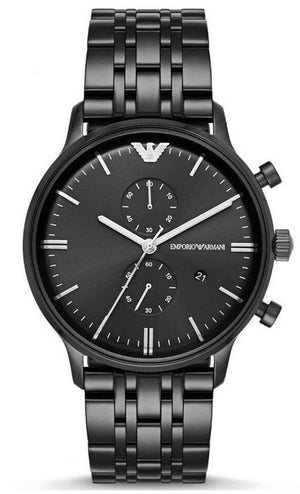 Emporio Armani Chronograph Black Dial Black Steel Strap Watch For Men - AR1934