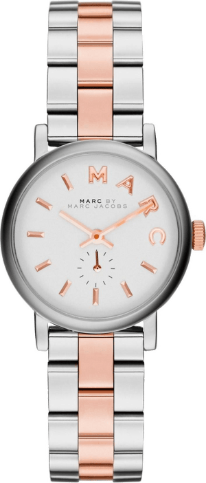 Marc Jacobs Baker White Dial Two Tone Stainless Steel Strap Watch for Women - MBM3331