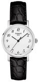 Tissot Everytime Small White Dial Black Leather Strap Watch For Women - T109.210.16.032.00