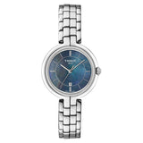 Tissot T Lady Flamingo Blue Mother of Pearl Dial Silver Steel Strap Watch For Women - T094.210.11.121.00