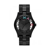 Marc Jacobs Henry Black Skeleton Dial Black Silver Stainless Steel Strap Watch for Women - MBM3265