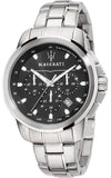 Maserati Successo Chronograph Black Dial Silver Steel Strap Watch For Men - R8873621001