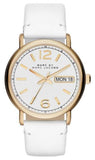 Marc Jacobs Fergus White Dial White Leather Strap Watch for Women - MBM8653