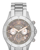 Marc Jacobs Rock Chronograph Grey Mother of Pearl Dial Silver Stainless Steel Strap Watch for Women - MBM3250