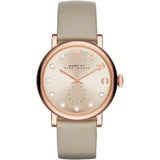 Marc Jacobs Baker Rose Gold Dial Grey Leather Strap Watch for Women - MBM1400