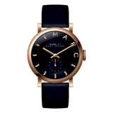 Marc Jacobs Baker Black Dial Black Leather Strap Watch for Women - MBM8633