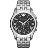 Emporio Armani Classic Chronograph Black Dial Silver Steel Strap Watch For Men - AR1786