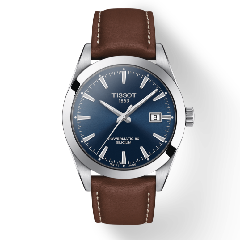 Tissot Gentlemen Powermatic 80 Silicium Blue Dial Relógio com