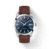 Tissot Gentlemen Powermatic 80 Silicium Blue Dial Brown Leather Strap Watch For Men - T127.407.16.041.00