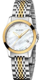 Gucci G Timeless Diamonds Mother of Pearl Dial Two Tone Steel Strap Watch For Women - YA126413