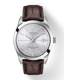 Tissot Gentleman Powermatic 80 Silicium Silver Dial Brown Leather Strap Watch For Men - T127.407.16.031.01