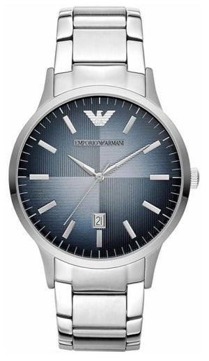 Emporio Armani Renato Blue Dial Silver Steel Strap Watch For Men - AR2472