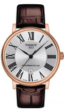 Tissot Carson Premium Powermatic 80 Silver Dial Brown Leather Strap Watch For Men - T122.407.36.033.00