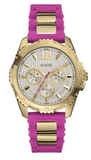 Guess Intrepid White Dial Two Tone Silicon Strap Watch For Women - W0325L3