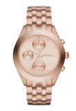 Marc Jacobs Peeker Chronograph Rose Gold Dial Stainless Steel Strap Watch for Women - MBM3394