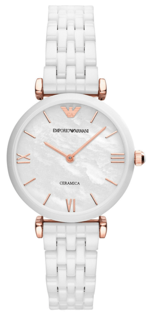 Emporio armani ceramica watch white hot sale