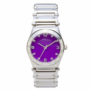 Marc Jacobs Amy Purple Dial Silver Stainless Steel Strap Watch for Women - MBM8560
