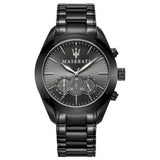 Maserati Traguardo Gun Metal Dial Grey Steel Strap Watch For Men - R8873612002