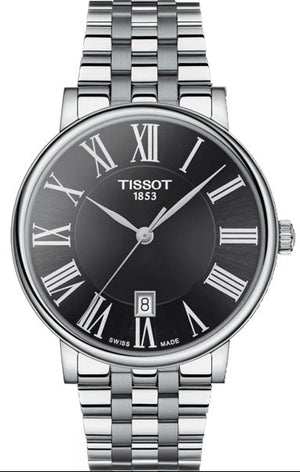 Tissot Carson Premium Black Dial Silver Steel Strap Watch For Men - T122.410.11.053.00