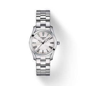 Tissot T Wave T Lady Mother of Pearl Dial Silver Steel Strap Watch For Women - T112.210.11.113.00