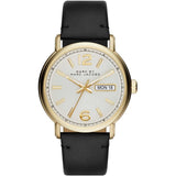 Marc Jacobs Fergus Silver Dial Black Leather Strap Watch for Men - MBM5081