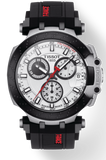 Tissot T Race Chronograph White Dial Black Silicon Strap Watch For Men - T115.417.27.011.00