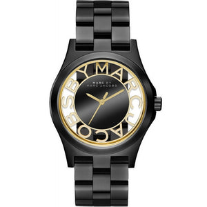 Marc Jacobs Henry Black Transparent Dial Black Stainless Steel Strap Watch for Women - MBM3255